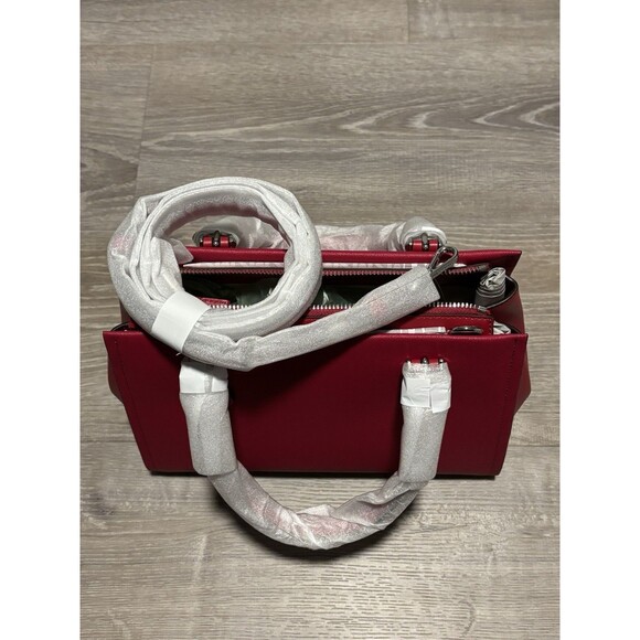 MICHAEL KORS MARILYN MEDIUM SATCHEL SHOULDER BAG MK DARK RASPBERRY PINK LEATHER - Picture 7 of 12